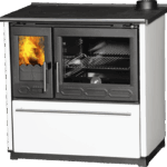 Holzherd 850 Glas 8 kW, weiß, links – Plamen